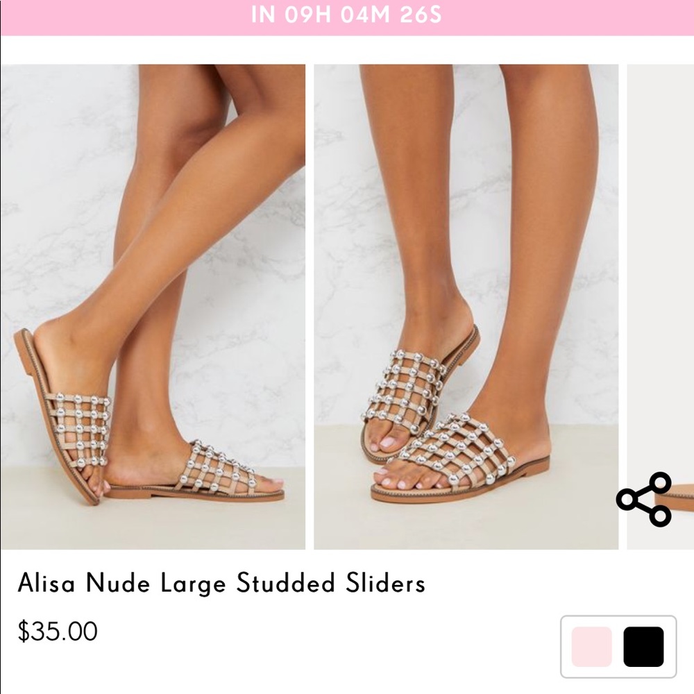 Studded slide sandals